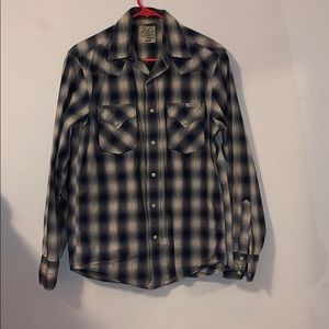 Lucky brand snap closure long sleeved shirt